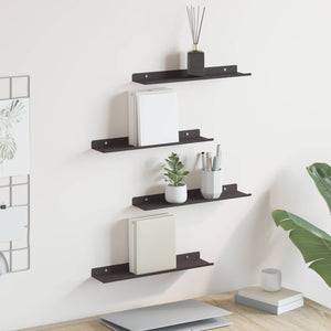Schwebendes Regal, 4er Set, Schwarz, 40cm