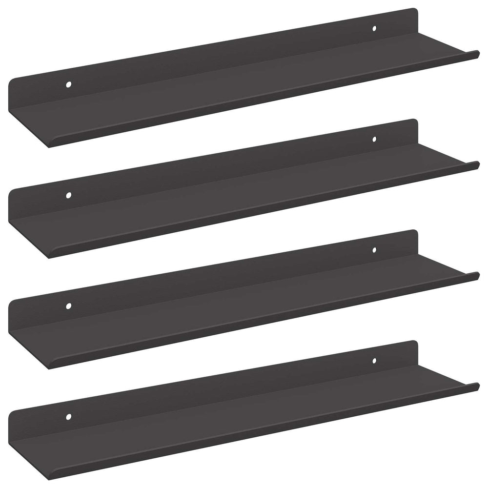 vidaXL Étagère flottante 4 pcs Noir 40 x 8,5 x 2,5 cm Acier