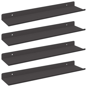 Schwebendes Regal, 4er Set, Schwarz, 40cm