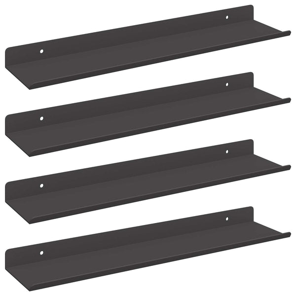 Schwebendes Regal, 4er Set, Schwarz, 40cm