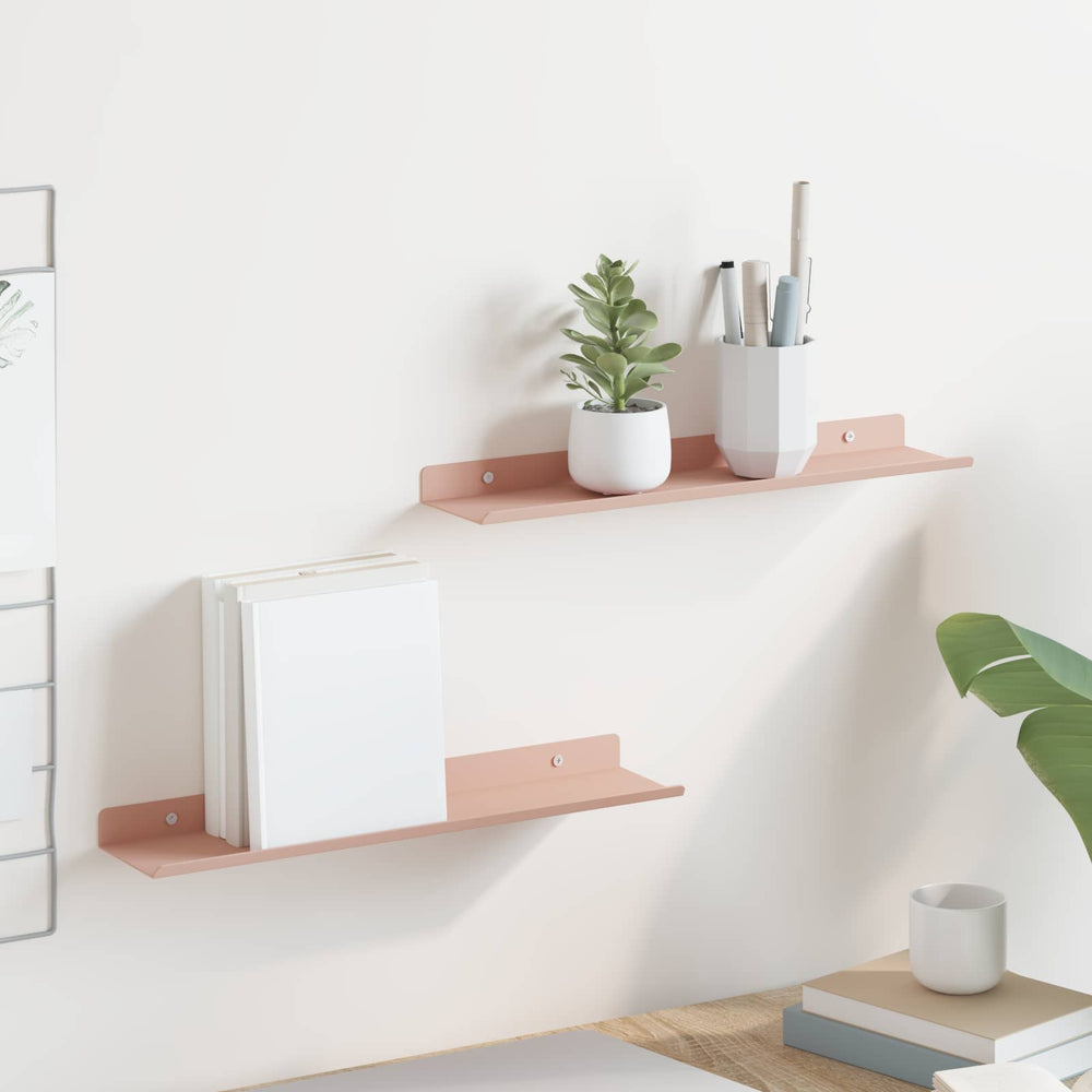 vidaXL Étagère flottante 2 pcs Rose 40 x 8,5 x 2,5 cm Acier