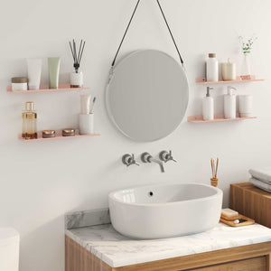 Schwebendes Regal 4er Set Rosa Stahl