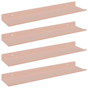 Schwebendes Regal 4er Set Rosa Stahl