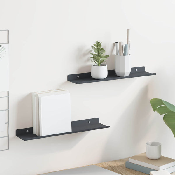 Schwebendes Regal Anthrazit 2er-Set
