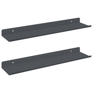 Schwebendes Regal Anthrazit 2er-Set