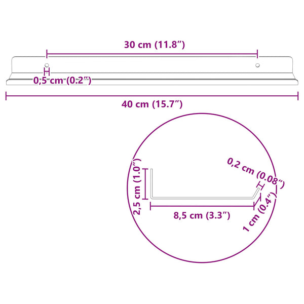 Schwebendes Regal Anthrazit 2er-Set