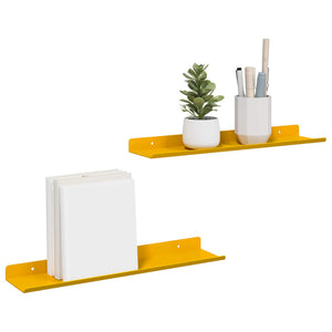 Schwebendes Regal Senfgelb, 2er Set
