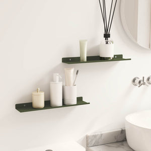 Schwebendes Regal Olive Grün 40cm, 2er-Set