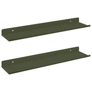 Schwebendes Regal Olive Grün 40cm, 2er-Set