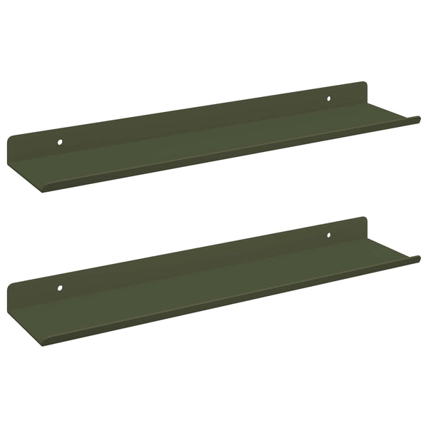 Schwebendes Regal Olive Grün 40cm, 2er-Set