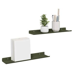 Schwebendes Regal Olive Grün 40cm, 2er-Set