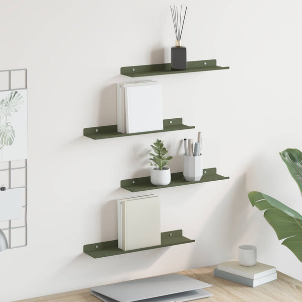 Schwebendes Regal Olive Grün 4er Set