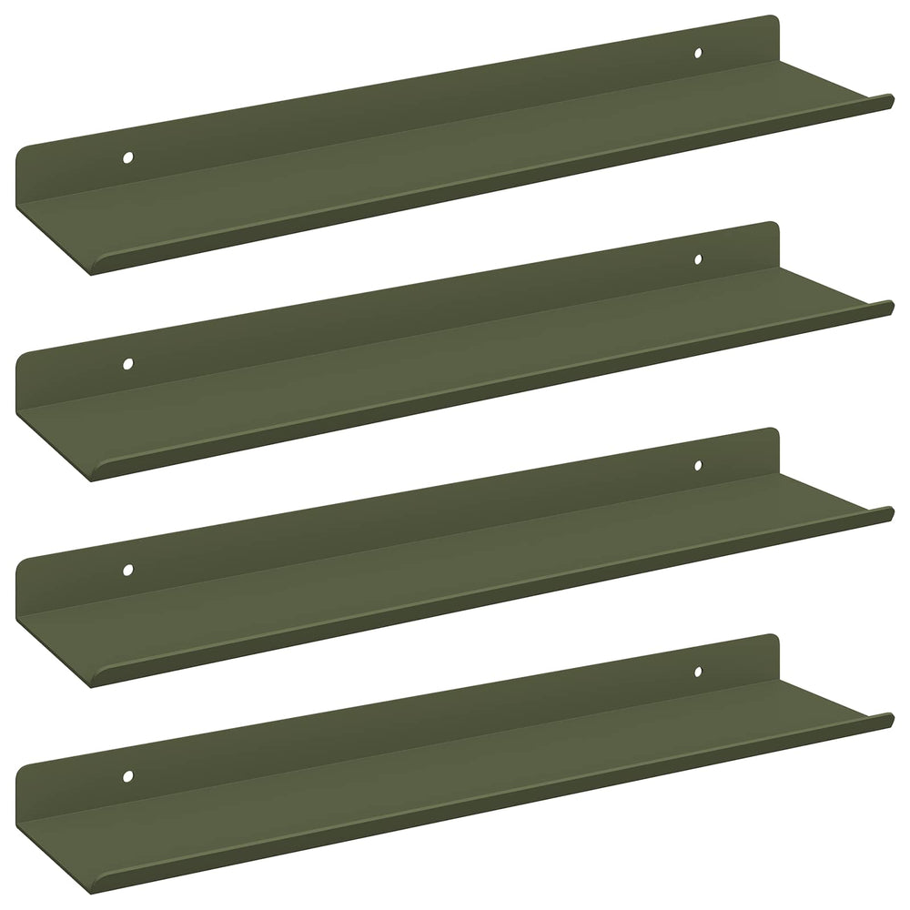 vidaXL Étagère flottante 4 pcs Vert Olive 40 x 8,5 x 2,5 cm Acier