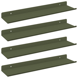 Schwebendes Regal Olive Grün 4er Set