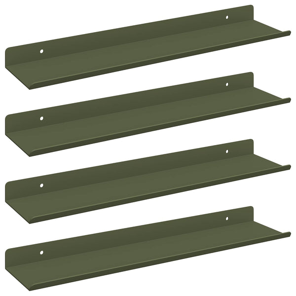 Schwebendes Regal Olive Grün 4er Set