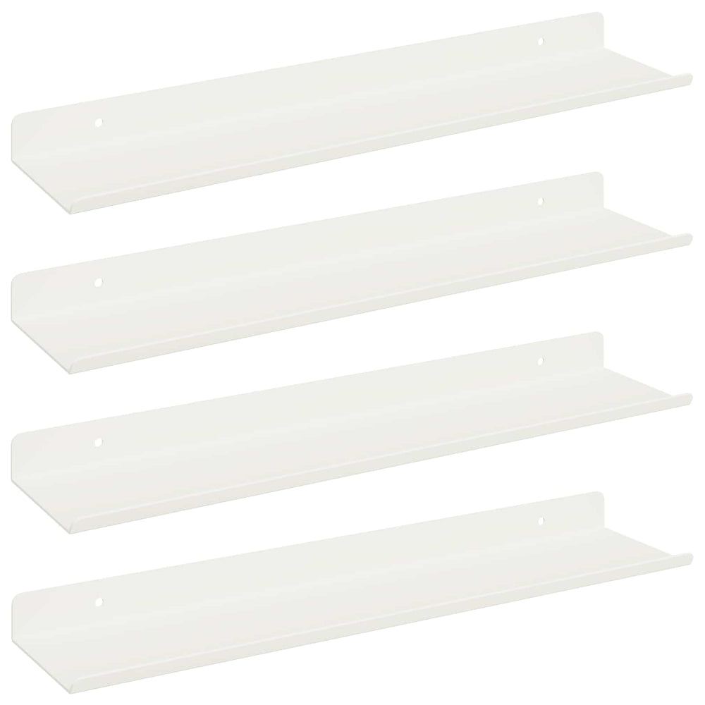 vidaXL Étagère murale 4 pcs Blanc 40 x 8,5 x 2,5 cm Acier