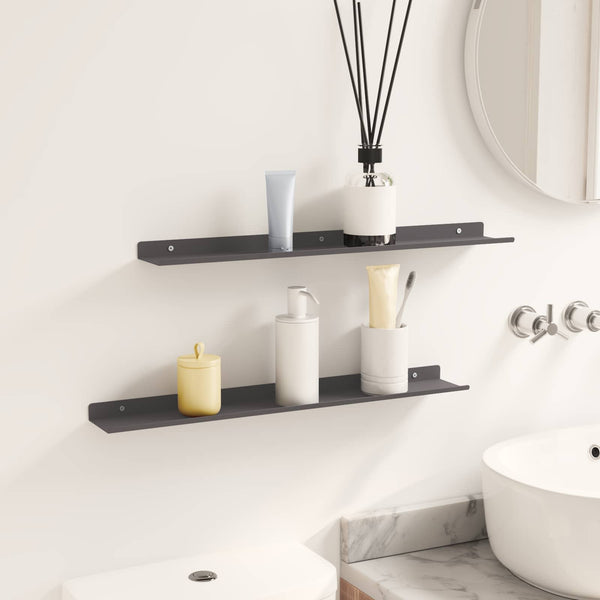 Schwebendes Regal Schwarz 60cm, 2er Set