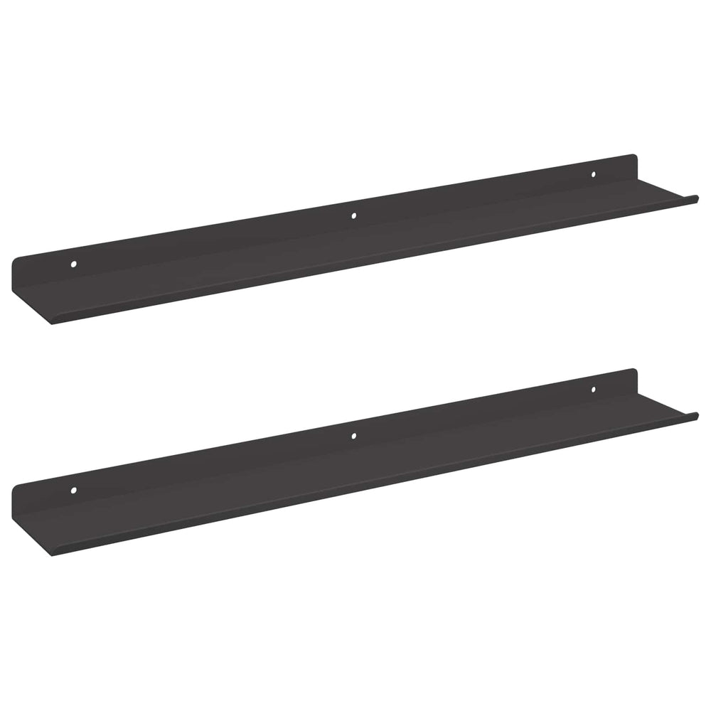 Schwebendes Regal Schwarz 60cm, 2er Set