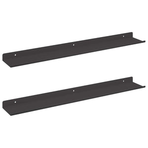 Schwebendes Regal Schwarz 60cm, 2er Set