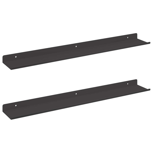 Schwebendes Regal Schwarz 60cm, 2er Set