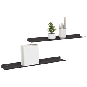 Schwebendes Regal Schwarz 60cm, 2er Set