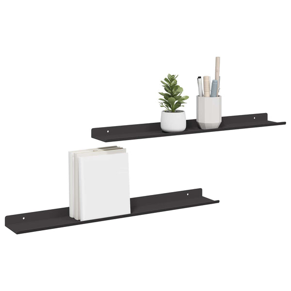 Schwebendes Regal Schwarz 60cm, 2er Set
