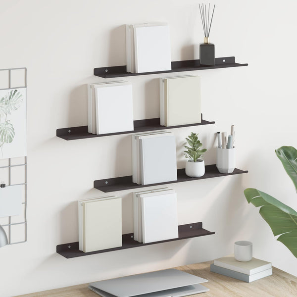 Schwebendes Regal Schwarz 60cm – 4er Set