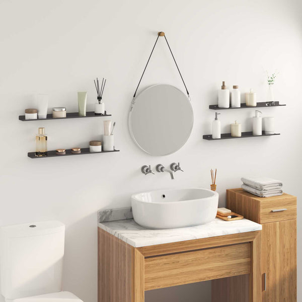 Schwebendes Regal Schwarz 60cm – 4er Set