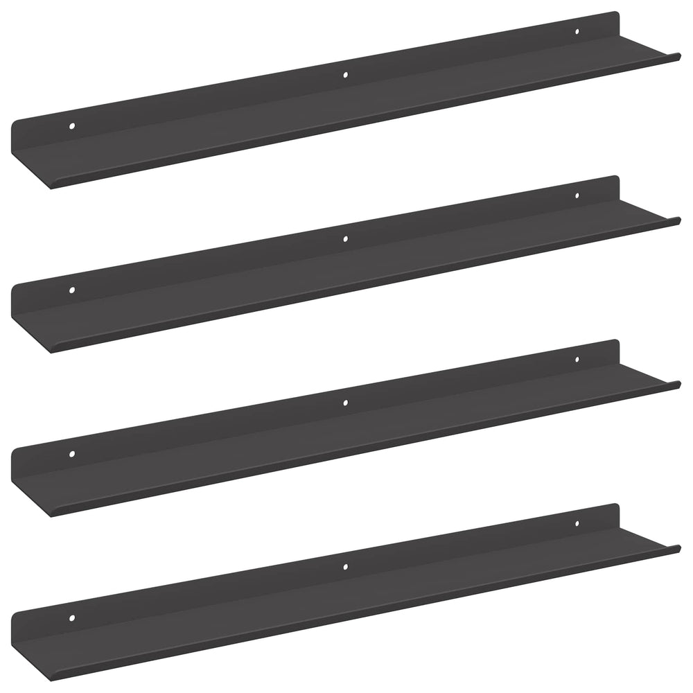vidaXL Étagère flottante 4 pcs Noir 60 x 8,5 x 2,5 cm Acier