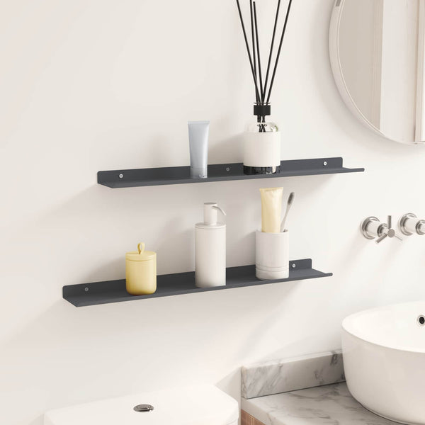 Schwebendes Regal Anthrazit 60cm 2er-Set