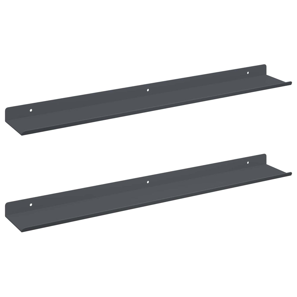 vidaXL Étagère murale flottante 2 pcs Anthracite 60 x 8,5 x 2,5 cm Acier