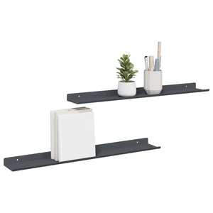 Schwebendes Regal Anthrazit 60cm 2er-Set