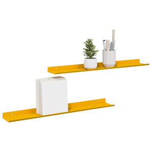 Schwebendes Regal Senfgelb 60cm, 2er Set