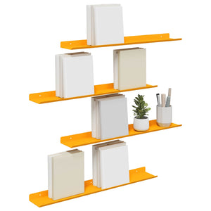 Schwebendes Regal, 4er Set, Senfgelb, 60cm