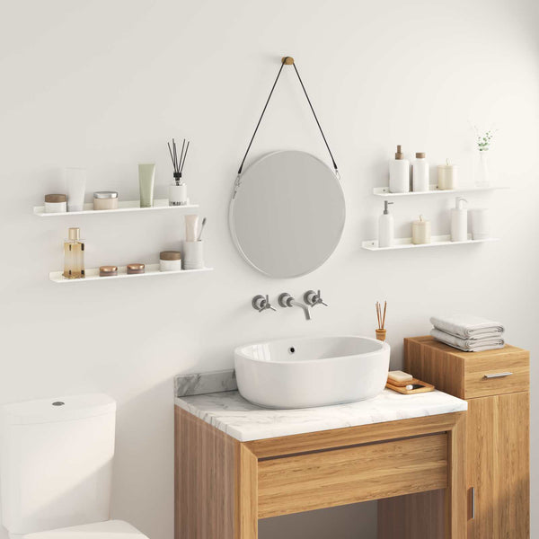 Schwebendes Regal, 4er Set, Weiß, 60cm