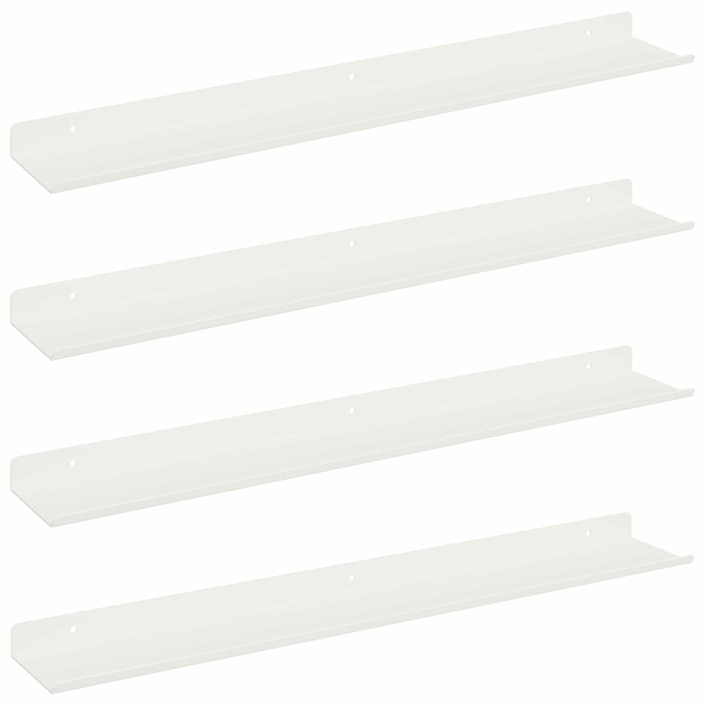 vidaXL Étagère flottante 4 pcs Blanc 60 x 8,5 x 2,5 cm Acier