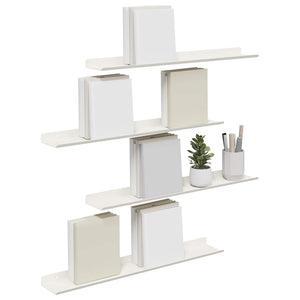 Schwebendes Regal, 4er Set, Weiß, 60cm
