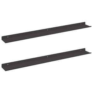Schwebendes Regal Schwarz 80cm, 2er Set