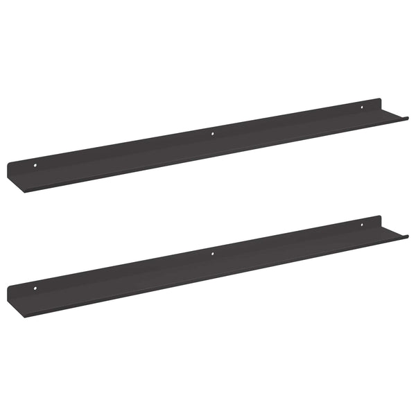 Schwebendes Regal Schwarz 80cm, 2er Set