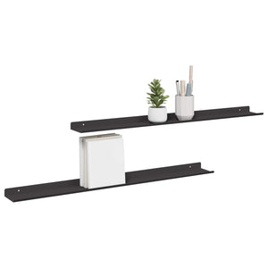 Schwebendes Regal Schwarz 80cm, 2er Set