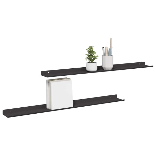 Schwebendes Regal Schwarz 80cm, 2er Set
