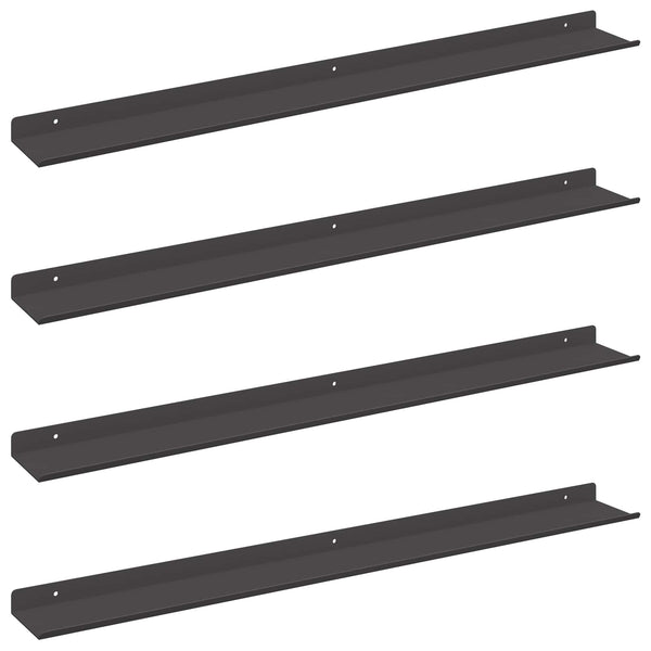 Schwebendes Regal Schwarz 4er Set