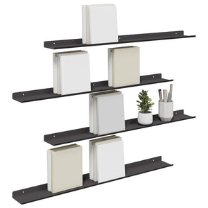 Schwebendes Regal Schwarz 4er Set