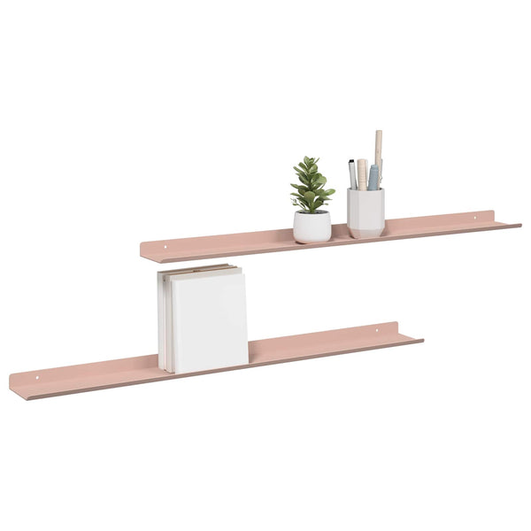Schwebendes Wandregal, 2er Set, Rosa, 80cm