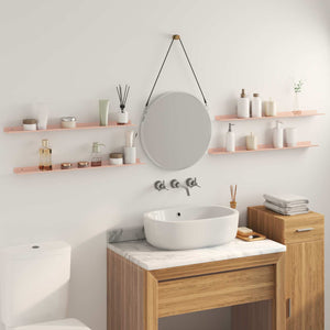 Schwebendes Wandregal, 80cm, Rosa, 4er-Set
