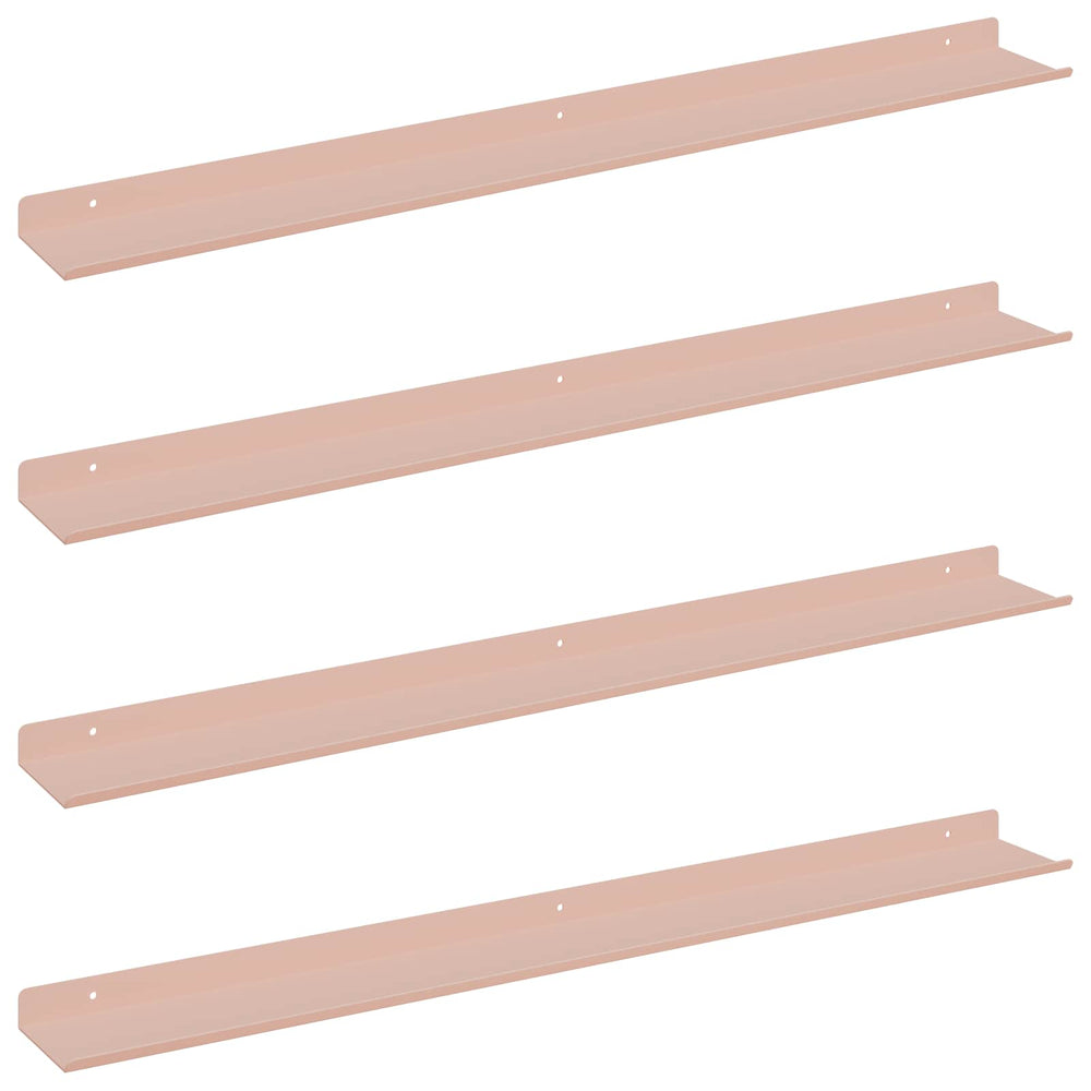 Schwebendes Wandregal, 80cm, Rosa, 4er-Set