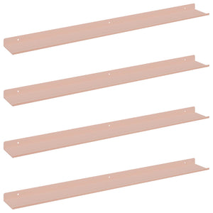Schwebendes Wandregal, 80cm, Rosa, 4er-Set