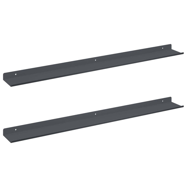 Schwebendes Regal Anthrazit 80cm, 2er-Set