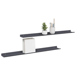 Schwebendes Regal Anthrazit 80cm, 2er-Set