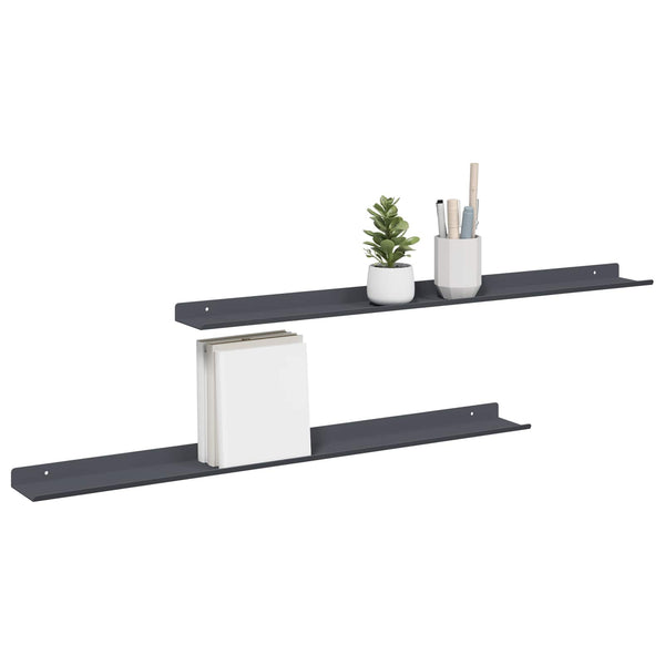 Schwebendes Regal Anthrazit 80cm, 2er-Set